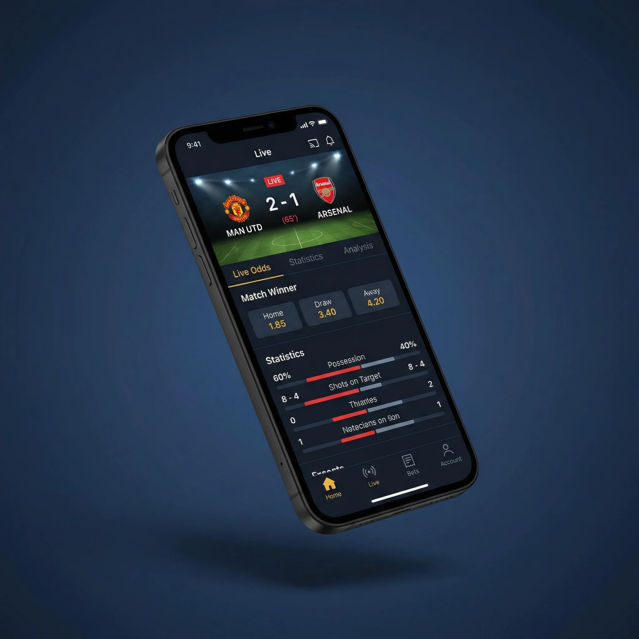 体育投注移动端APP界面展示